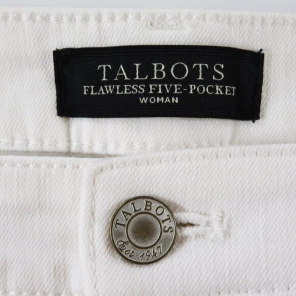 Talbots 24W Flawless 5-Pocket Crop Jeans Bright White Solid - Picture 3 of 4
